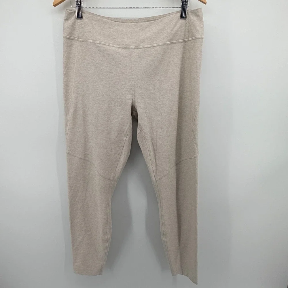 Outdoor Voices TechSweat Leggings XL Oatmeal Beige Heathered High Rise